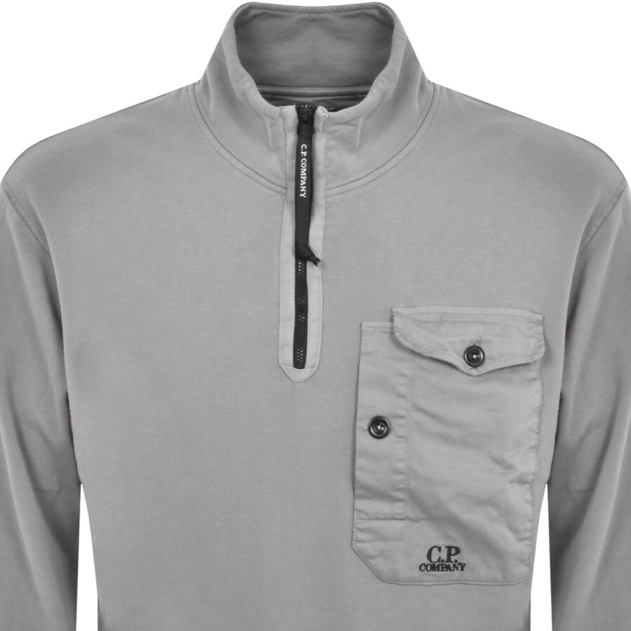 Shop C P Company Cp Company Half Zip Sweatshirt Grey