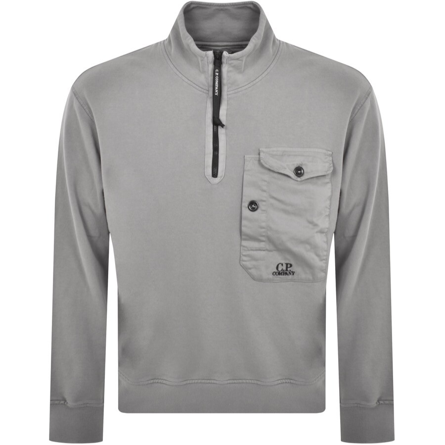 Shop C P Company Cp Company Half Zip Sweatshirt Grey