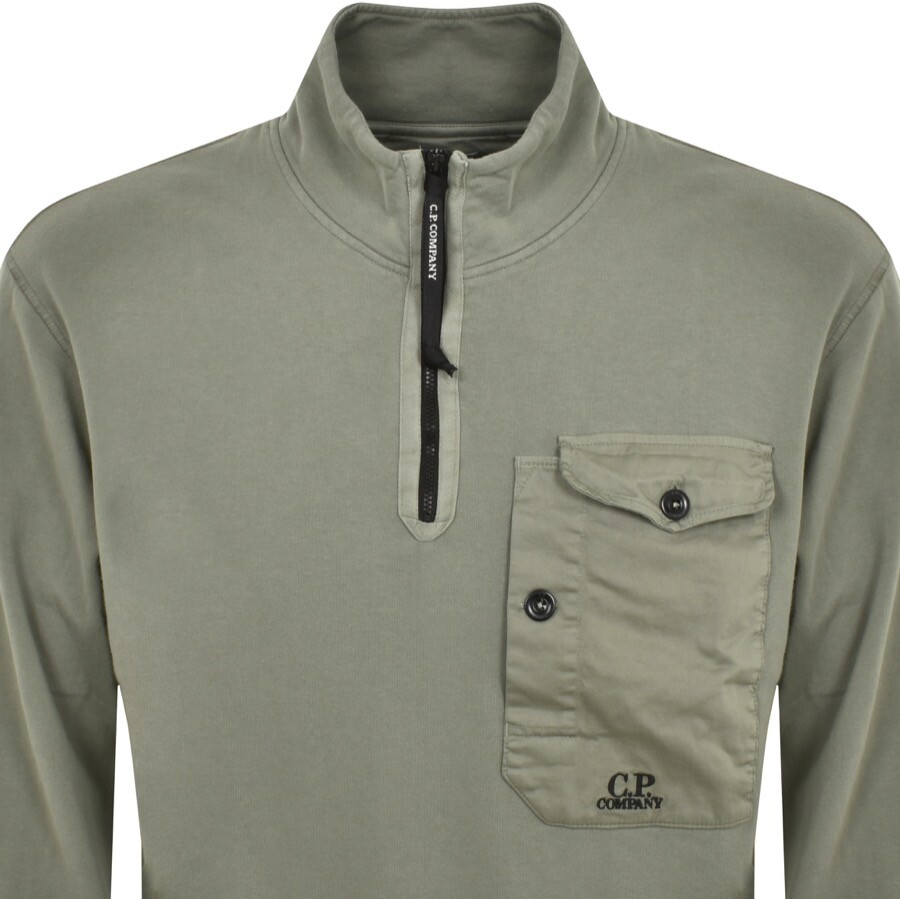 Shop C P Company Cp Company Half Zip Sweatshirt Green