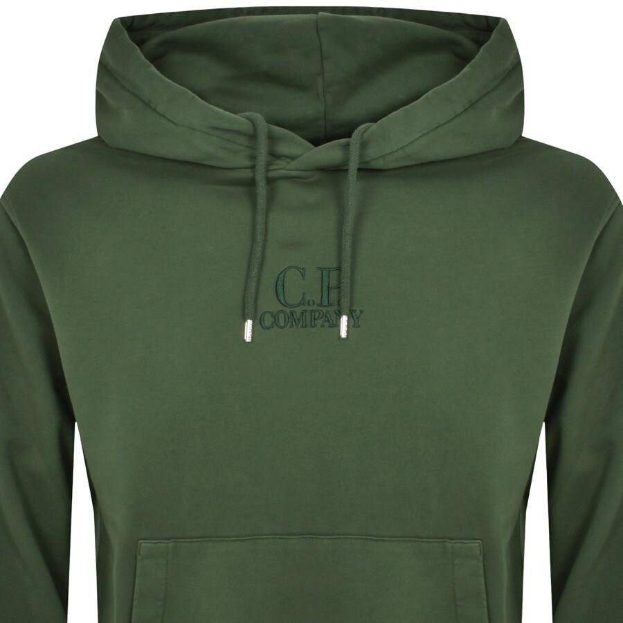 C.p. Company Cp Company Diagonal Hoodie Green In Green