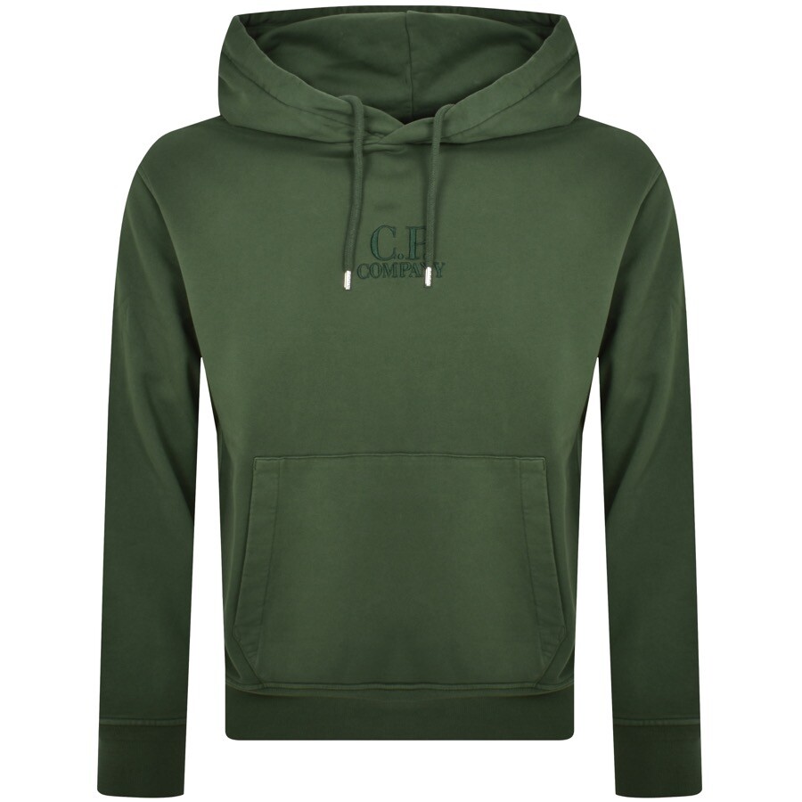 C.p. Company Cp Company Diagonal Hoodie Green In Green