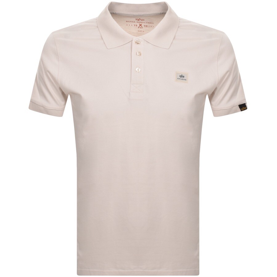 Shop Alpha Industries X Fit Polo T Shirt White