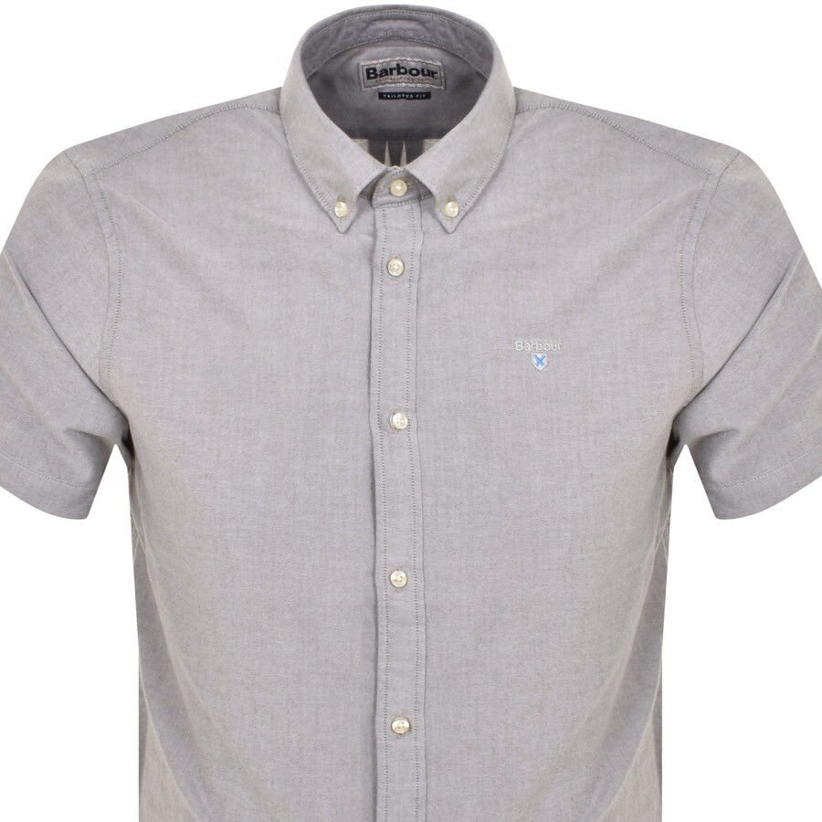 Shop Barbour Short Sleeved Oxtown Shirt Grey