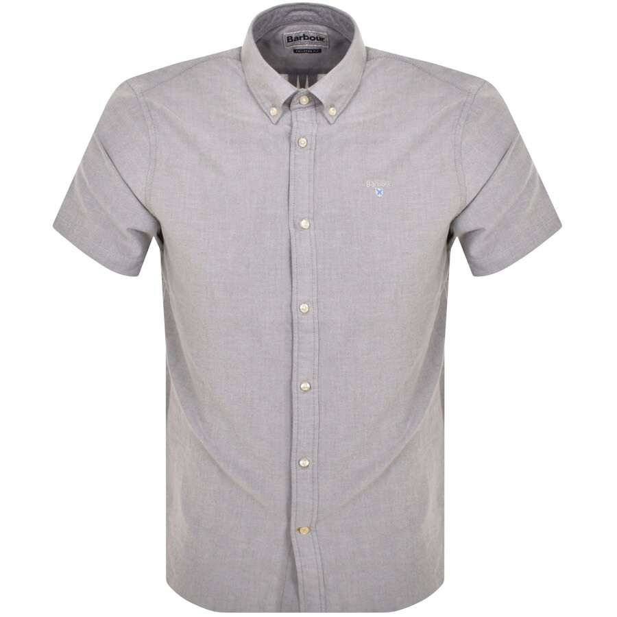 Shop Barbour Short Sleeved Oxtown Shirt Grey