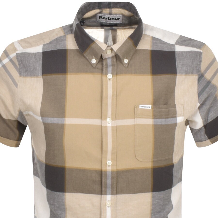 Shop Barbour Douglas Short Sleeved Shirt Beige