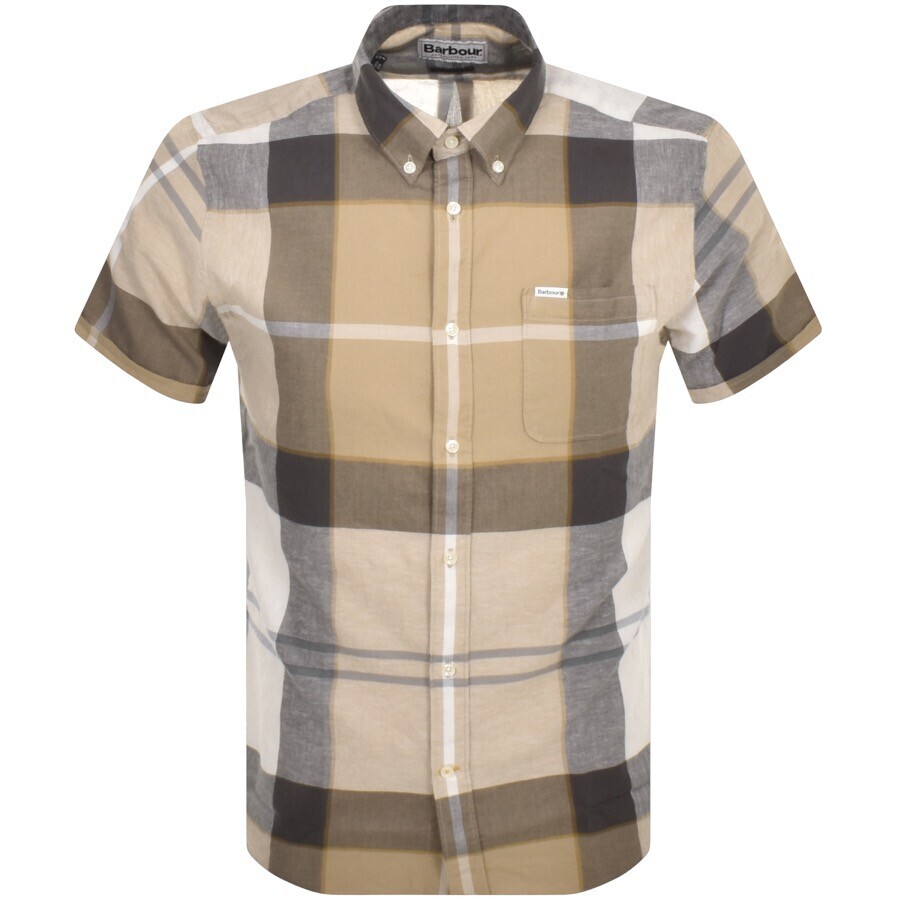 Shop Barbour Douglas Short Sleeved Shirt Beige