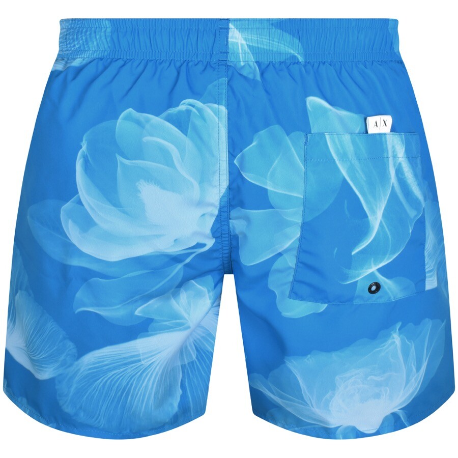 Shop Armani Exchange Floral Swim Shorts Blue