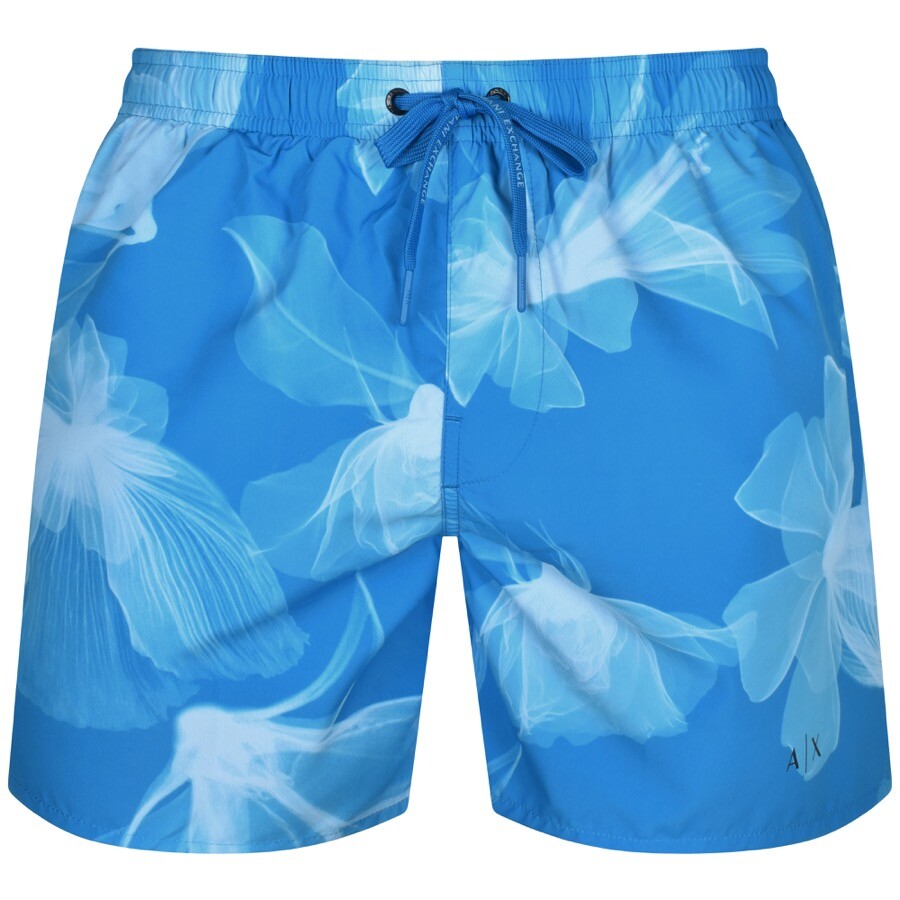 Shop Armani Exchange Floral Swim Shorts Blue