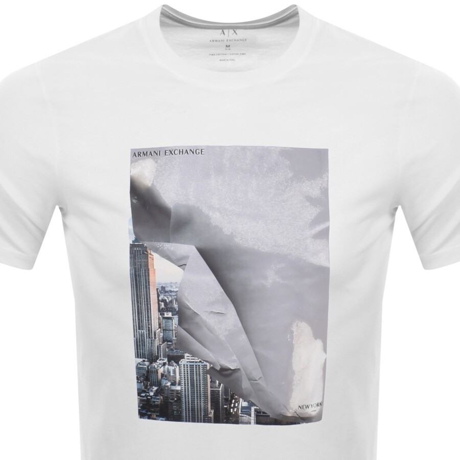 Shop Armani Exchange Crew Neck Logo T Shirt White