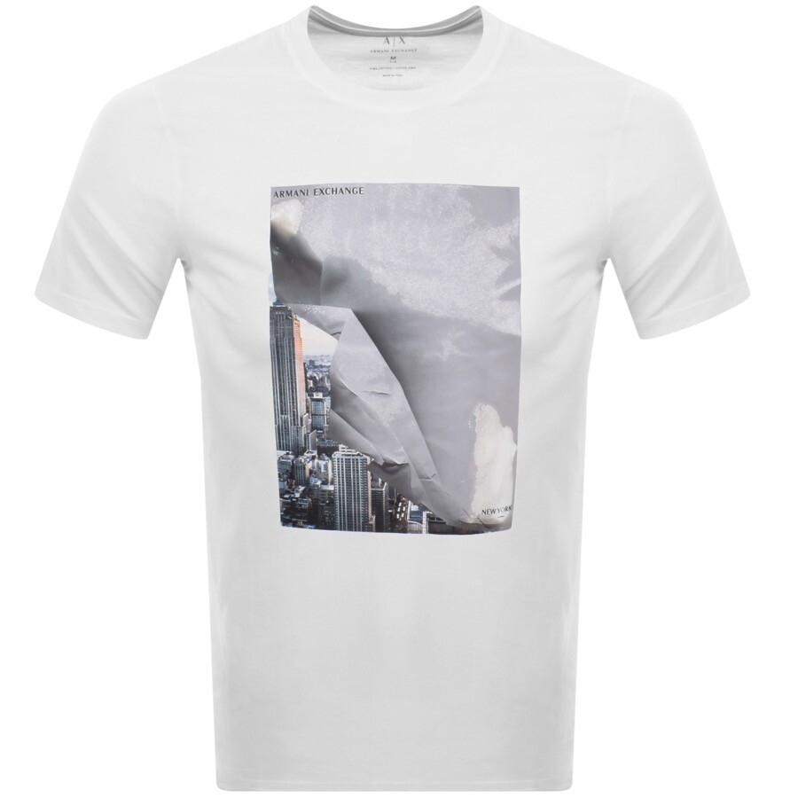 Shop Armani Exchange Crew Neck Logo T Shirt White