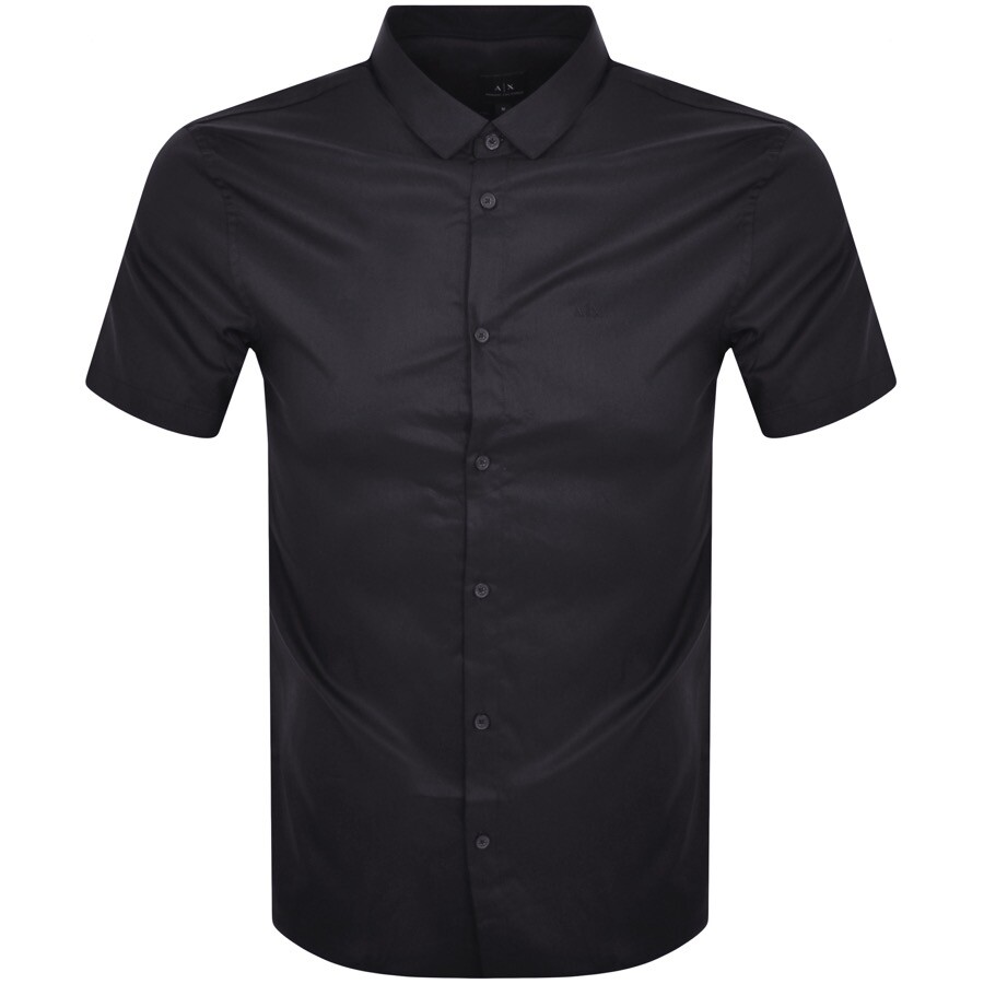 Shop Armani Exchange Short Sleeved Shirt Navy