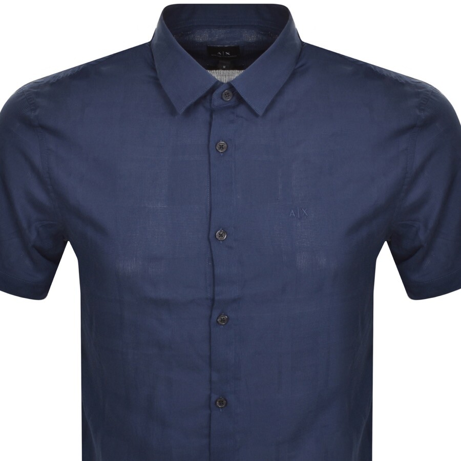 Shop Armani Exchange Short Sleeved Shirt Navy