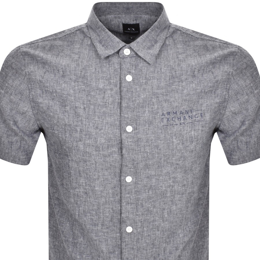 Shop Armani Exchange Short Sleeved Shirt Navy