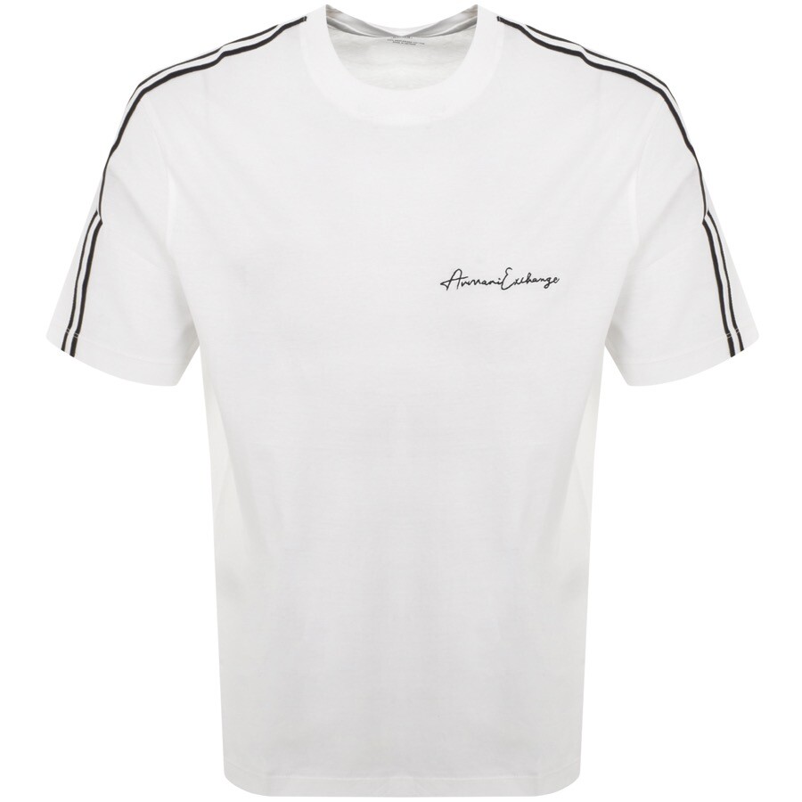 Shop Armani Exchange Crew Neck Logo T Shirt White