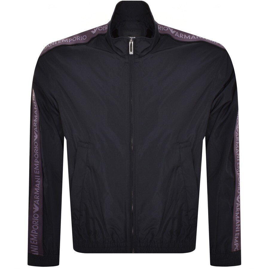 Shop Armani Collezioni Emporio Armani Logo Jacket Navy