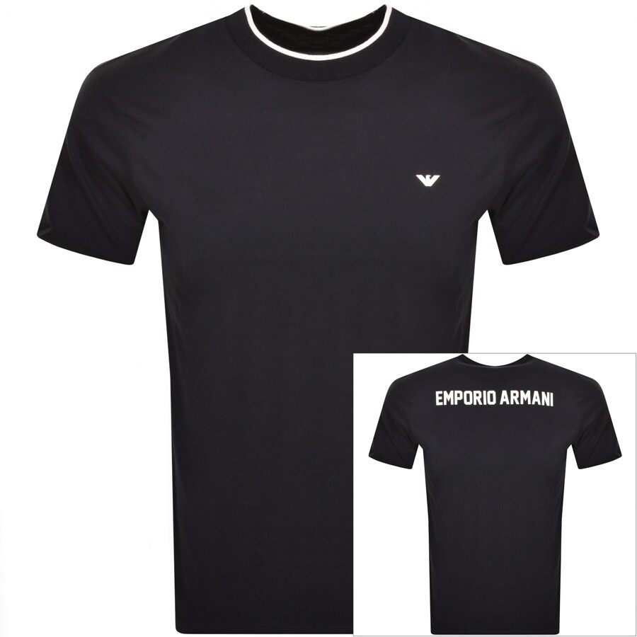 Shop Armani Collezioni Emporio Armani Logo T Shirt Navy