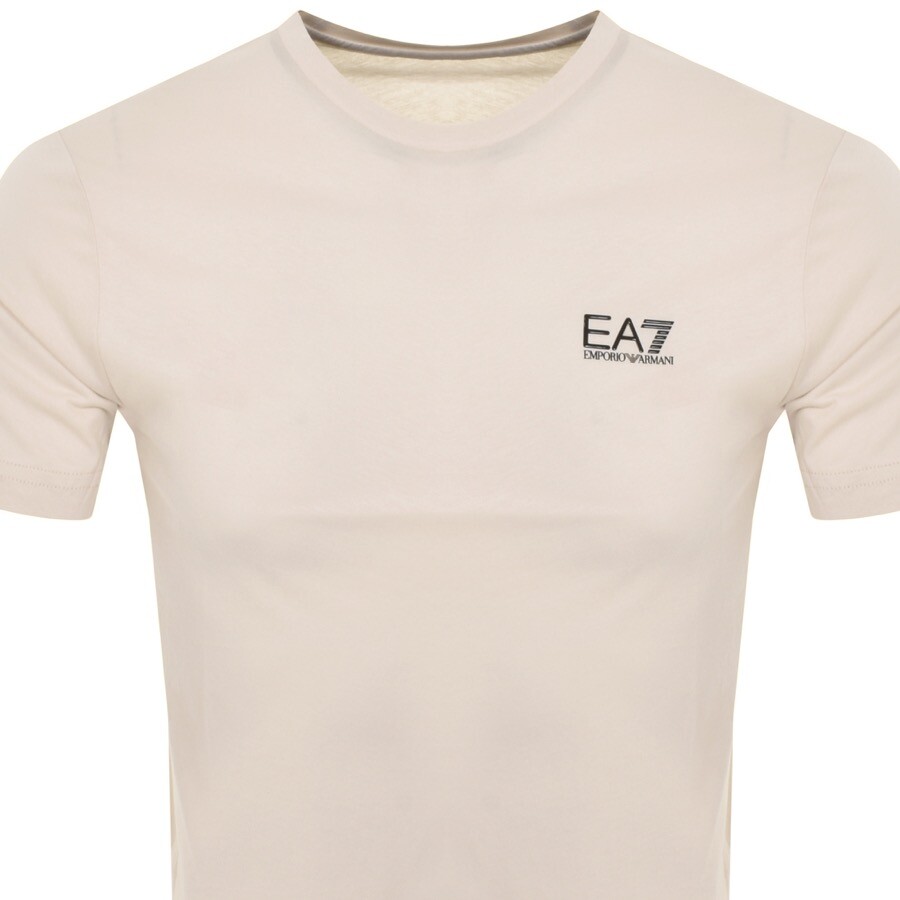 Shop Ea7 Emporio Armani Logo T Shirt Beige