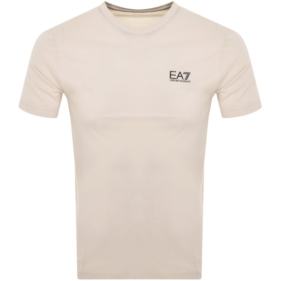 Shop Ea7 Emporio Armani Logo T Shirt Beige