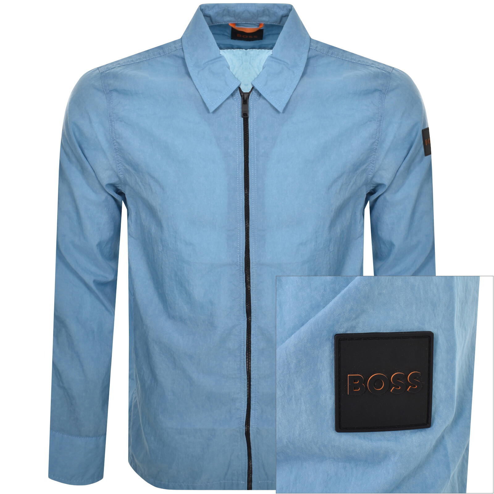 Shop Boss Casual Boss Lovvy Full Zip Overshirt Blue