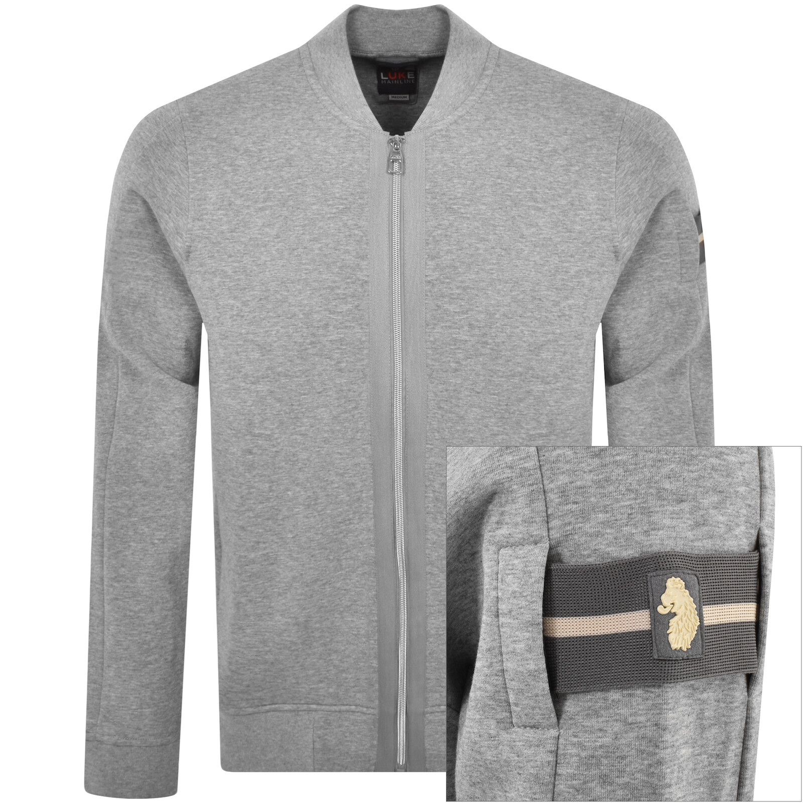 Luke 1977 Lugano Varsity Jacket Grey In Grey