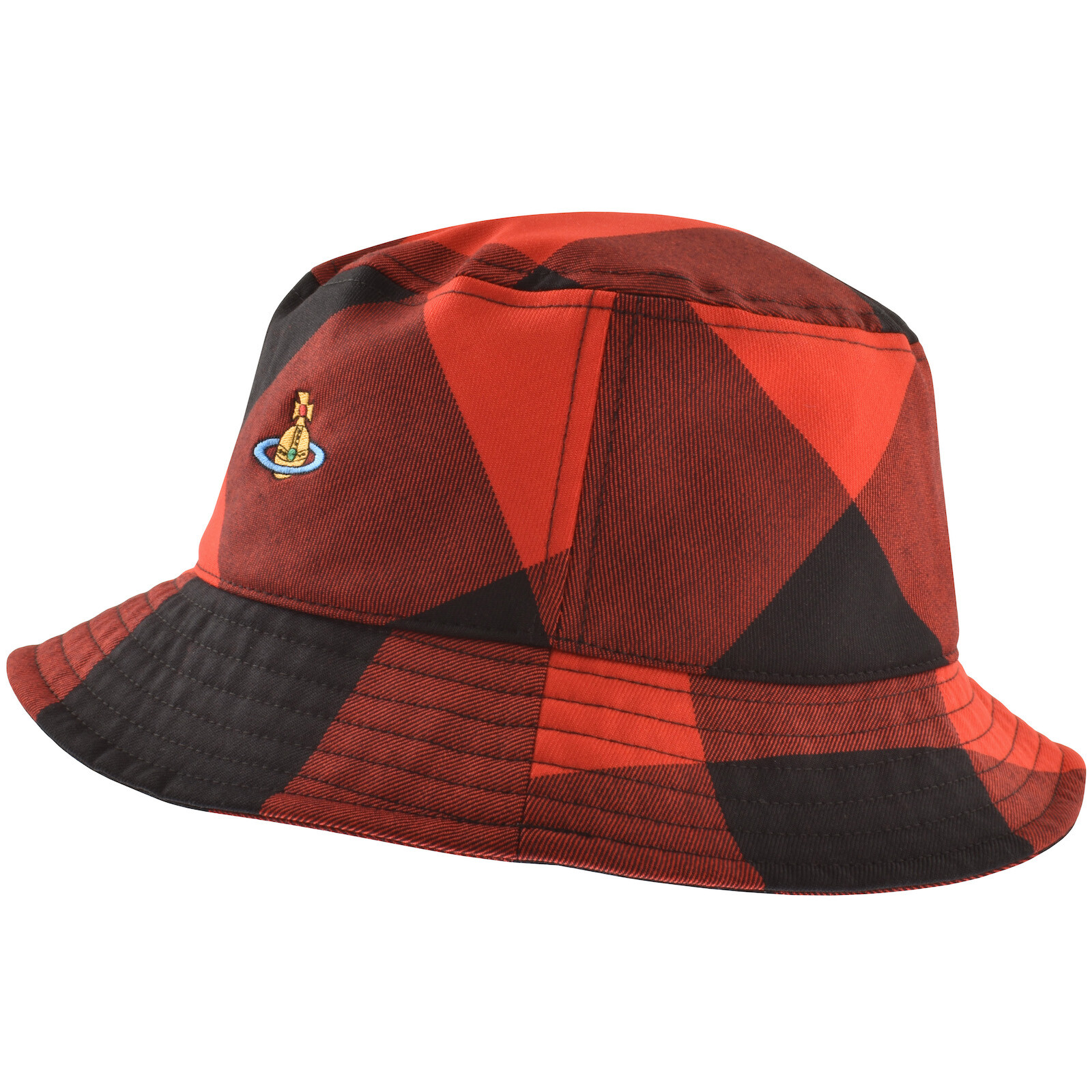 Shop Vivienne Westwood Check Bucket Hat Red