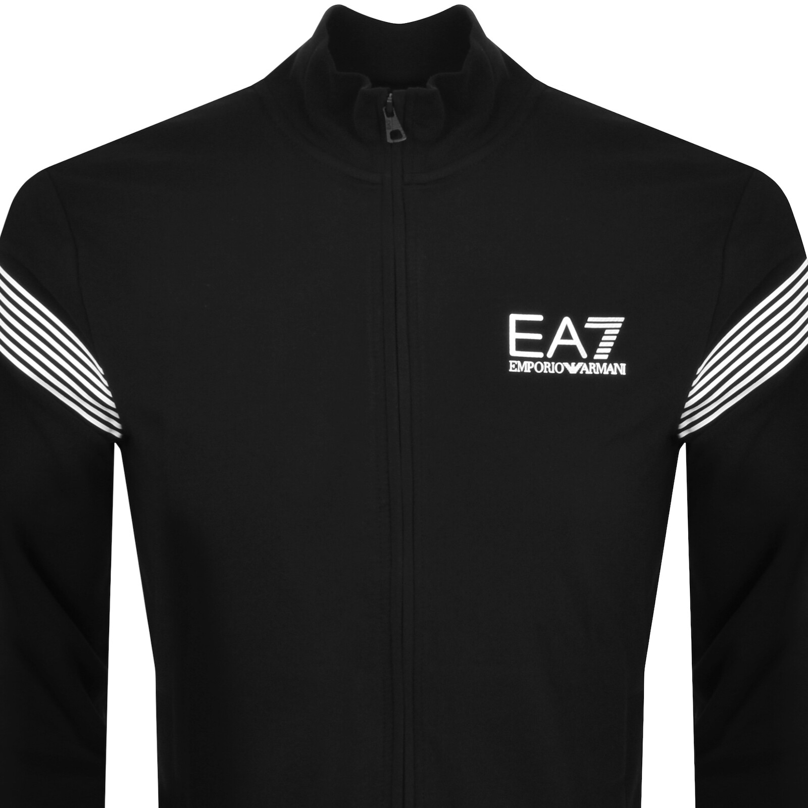 Shop Ea7 Emporio Armani Full Zip Logo Sweatshirt Black