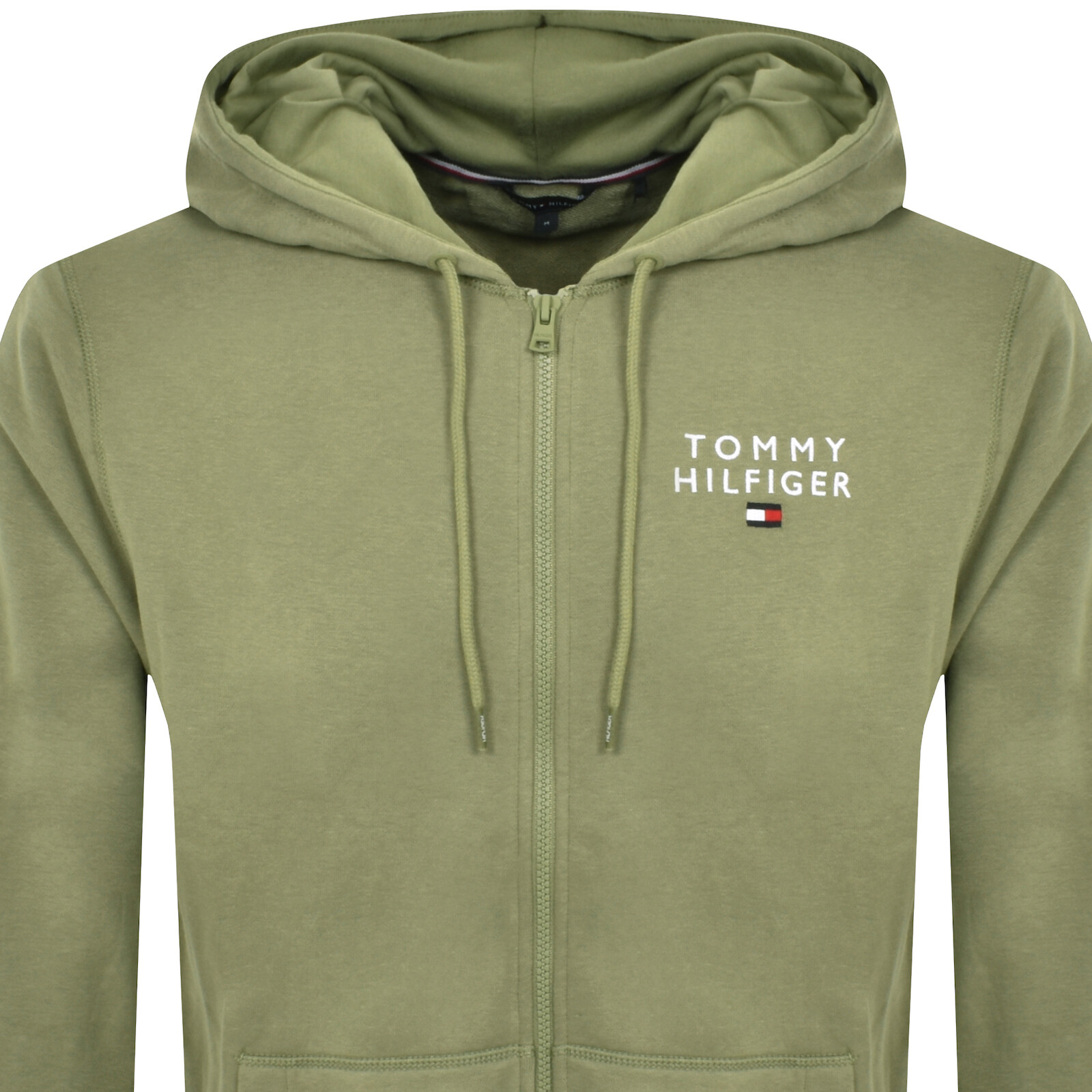 Shop Tommy Hilfiger Loungewear Full Zip Hoodie Green