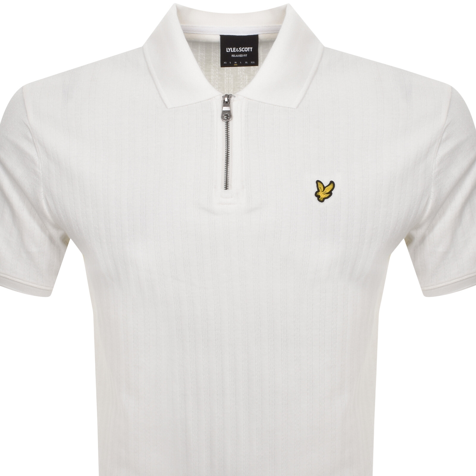 Shop Lyle & Scott Lyle And Scott Textured Stripe Polo T Shirt White