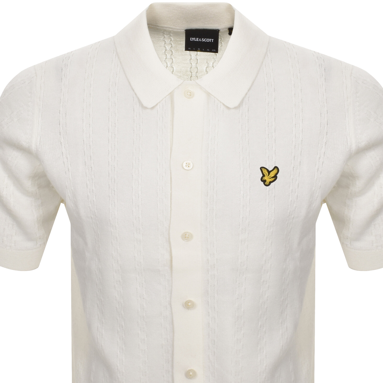 Shop Lyle & Scott Lyle And Scott Textured Stripe Polo T Shirt White