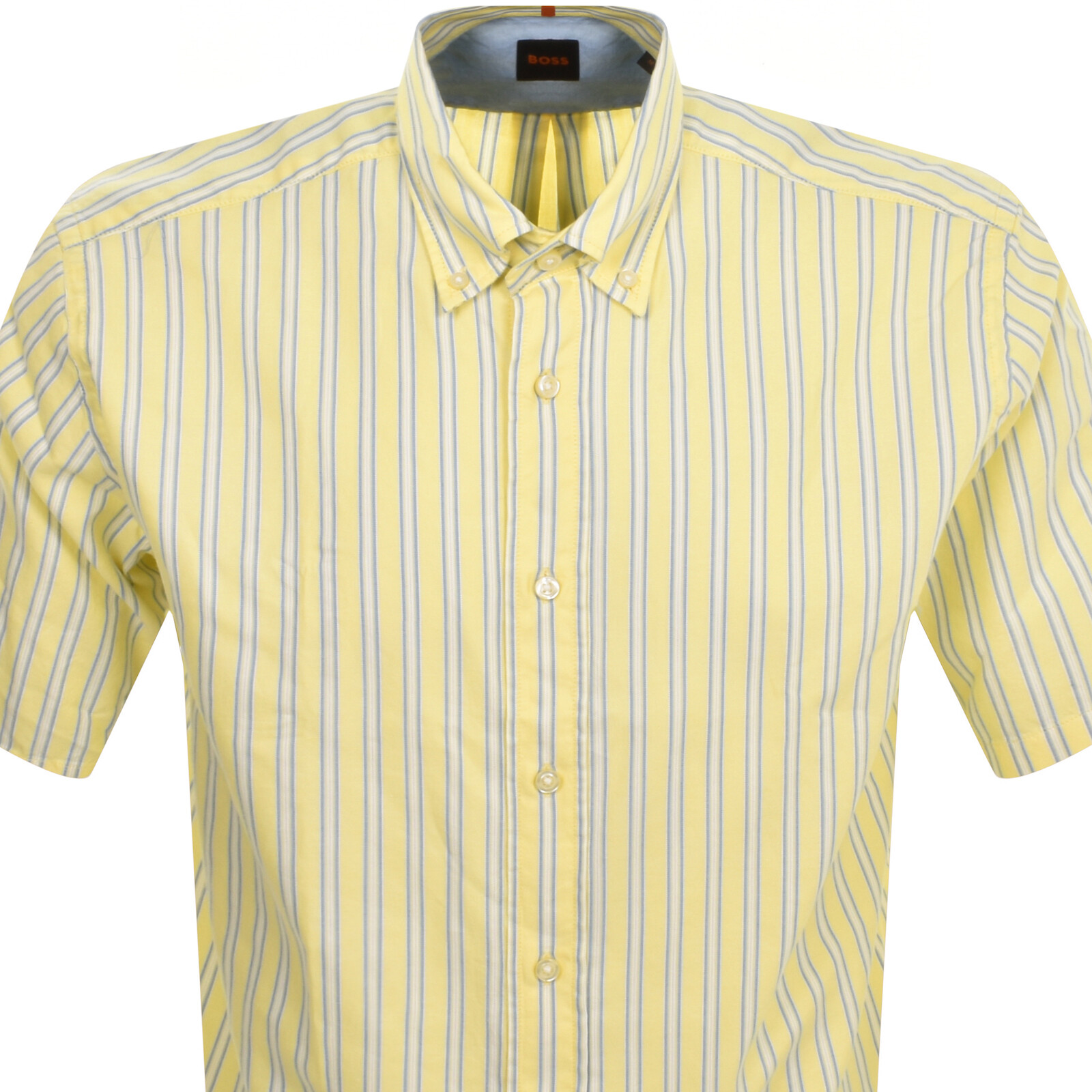 Shop Boss Casual Boss Lambey 1 Short Sleeved Shirt Yellow