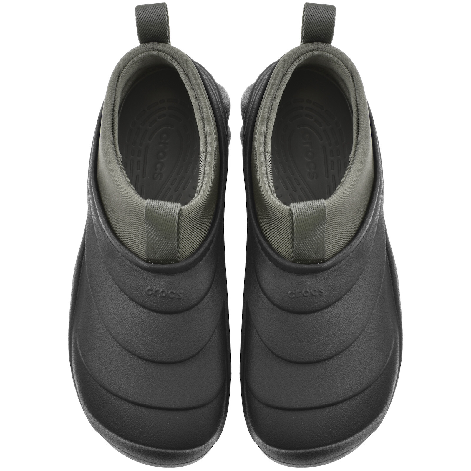 Crocs Black Rubber Echo Storm Slip Ons In Black
