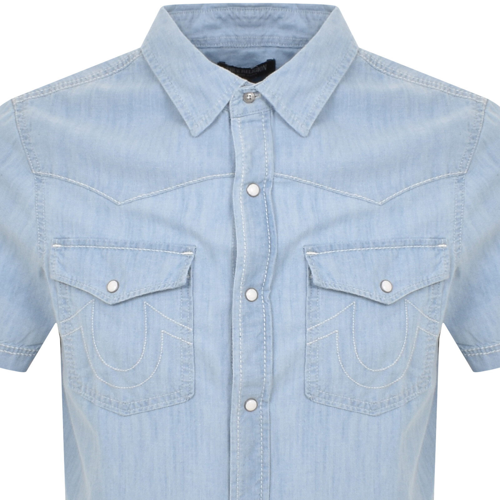 Shop True Religion Big T Western Shirt Blue