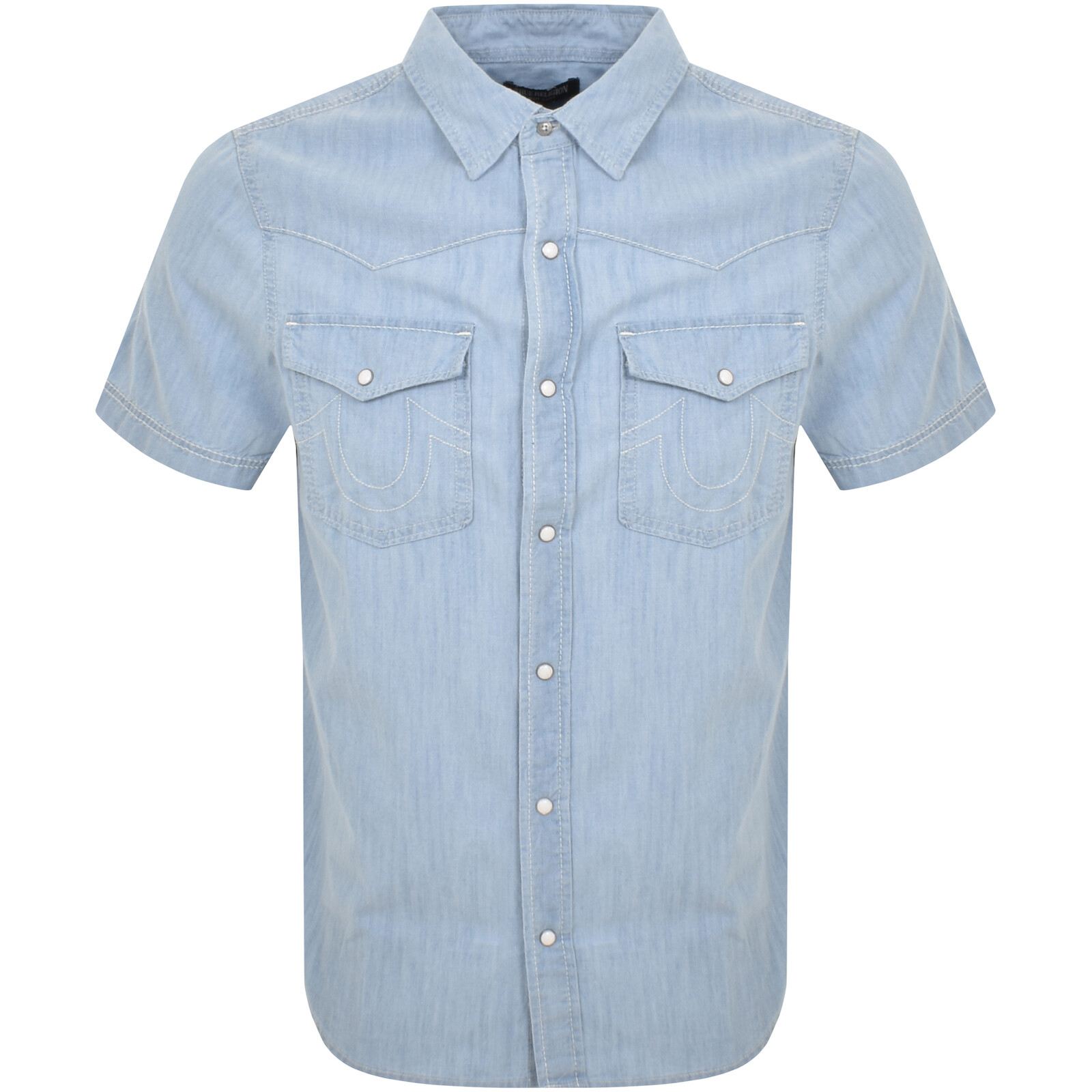 Shop True Religion Big T Western Shirt Blue