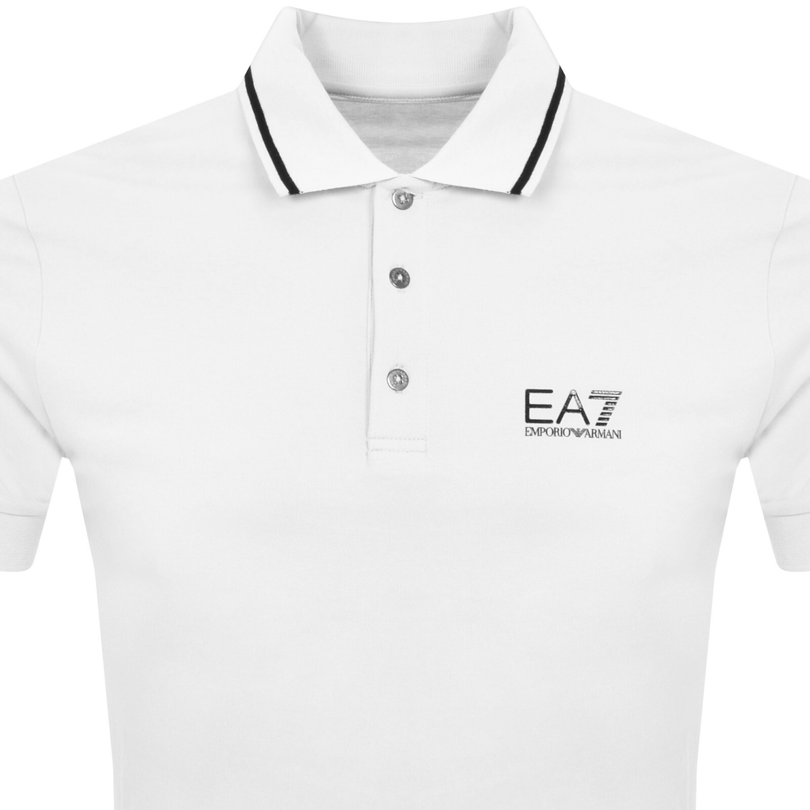 Shop Ea7 Emporio Armani Tipped Polo T Shirt White