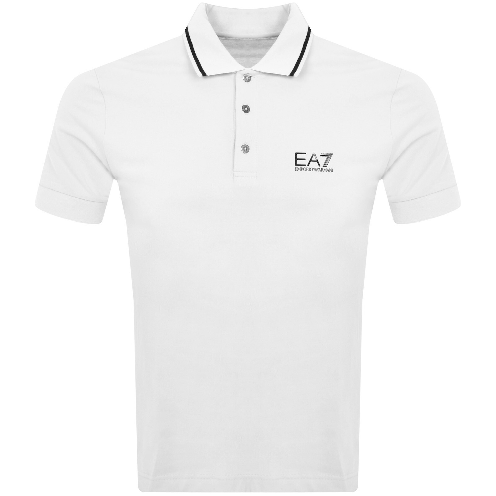 Shop Ea7 Emporio Armani Tipped Polo T Shirt White