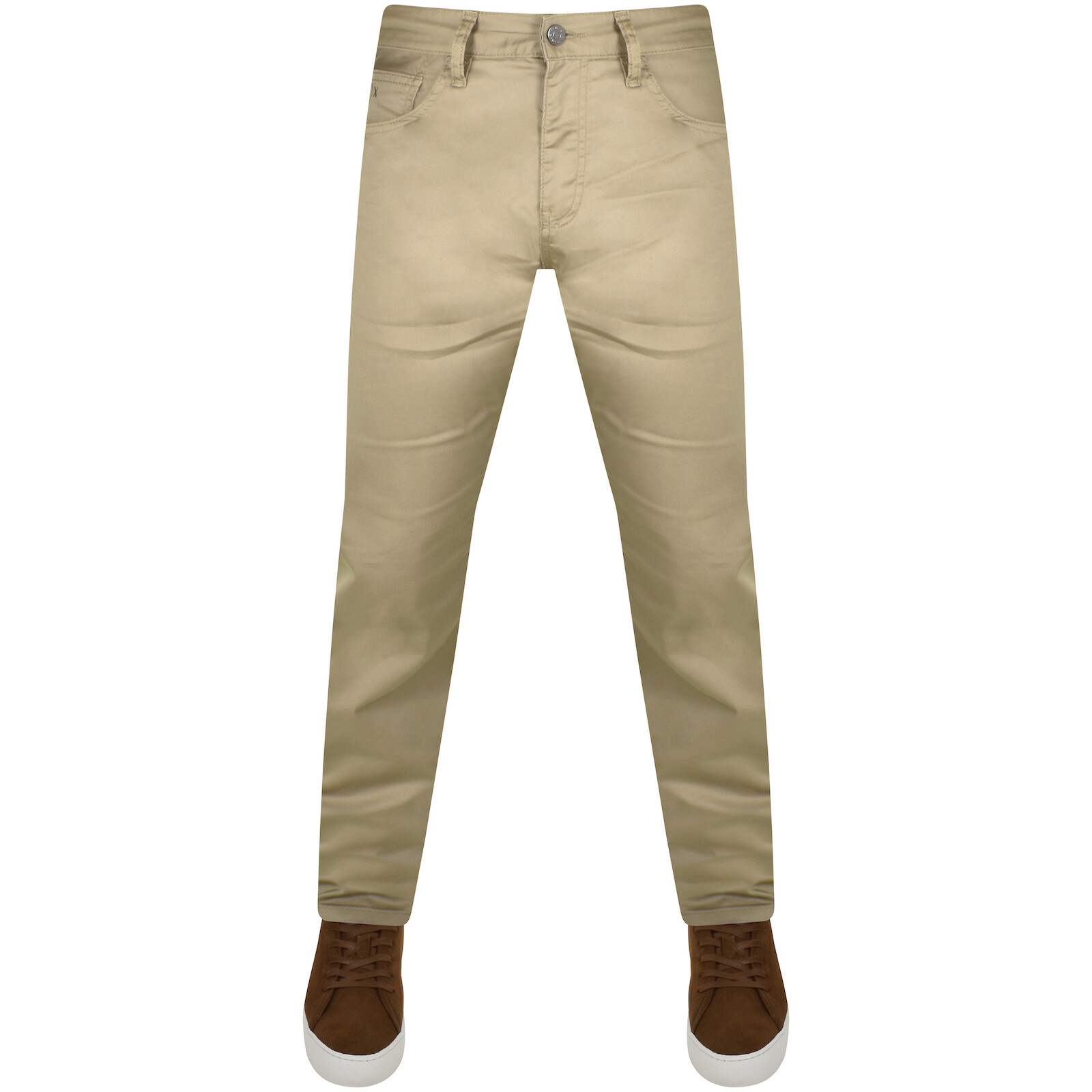 Shop Armani Exchange J13 Slim Fit Trousers Beige