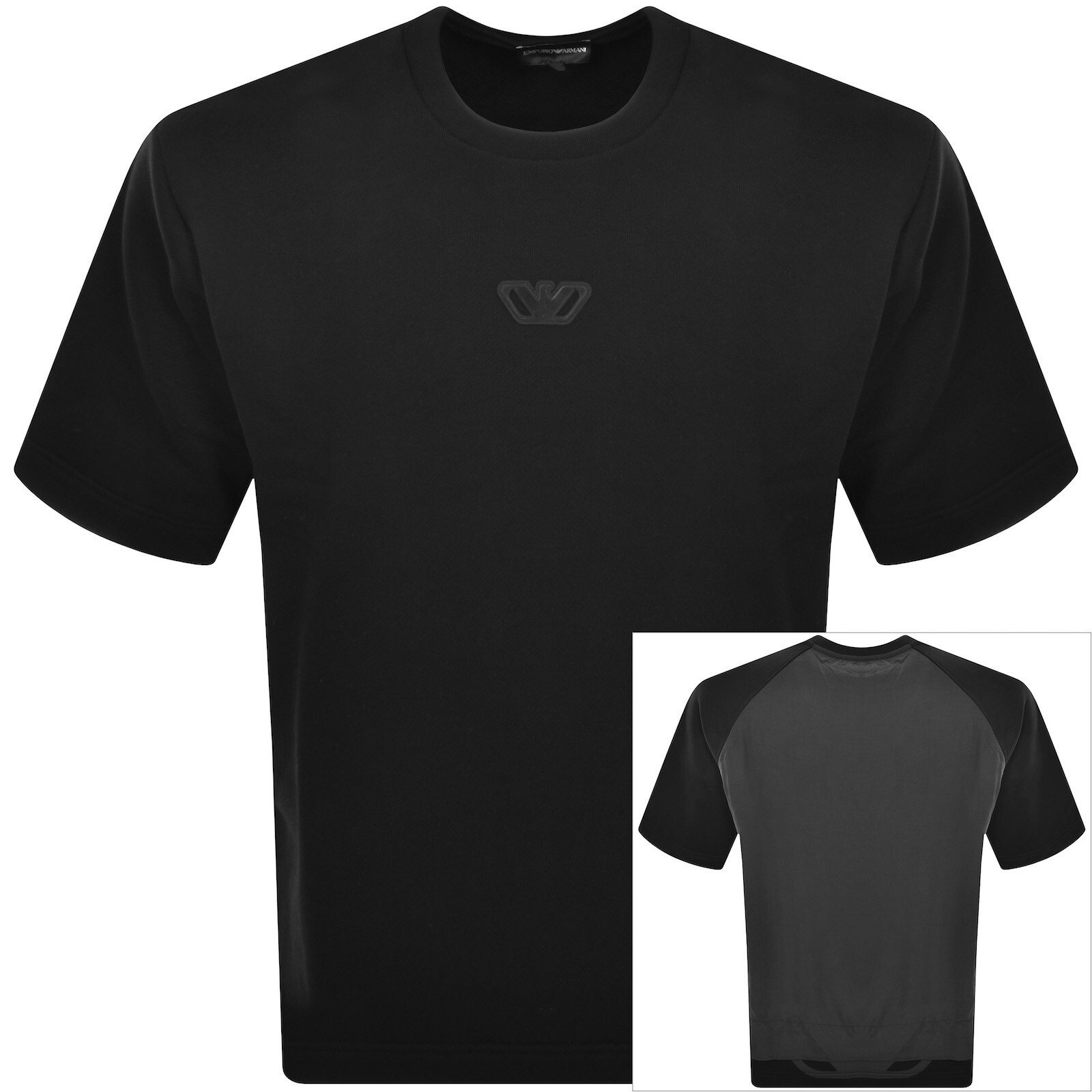 Armani Collezioni Emporio Armani Short Sleeve Sweatshirt Black In Black