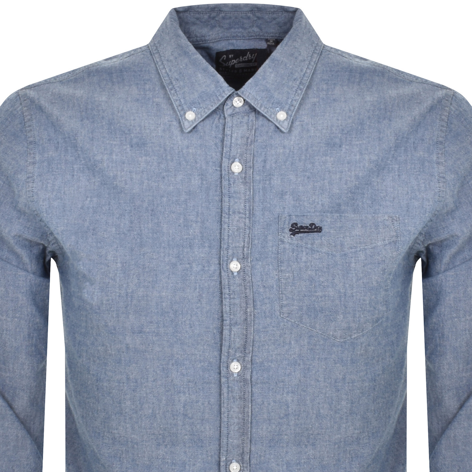 Shop Superdry Long Sleeve Shirt Blue