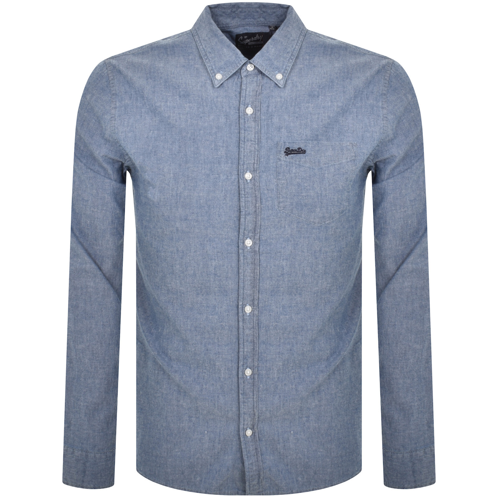 Shop Superdry Long Sleeve Shirt Blue