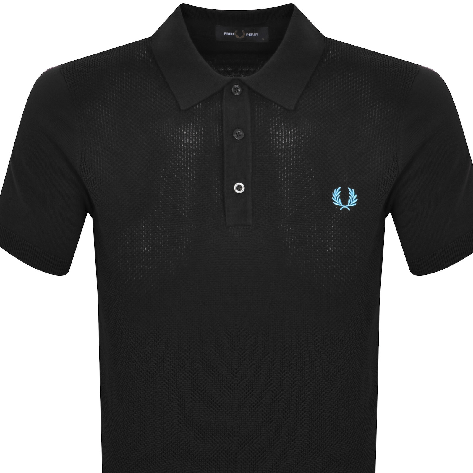 Shop Fred Perry Knitted Polo T Shirt Black