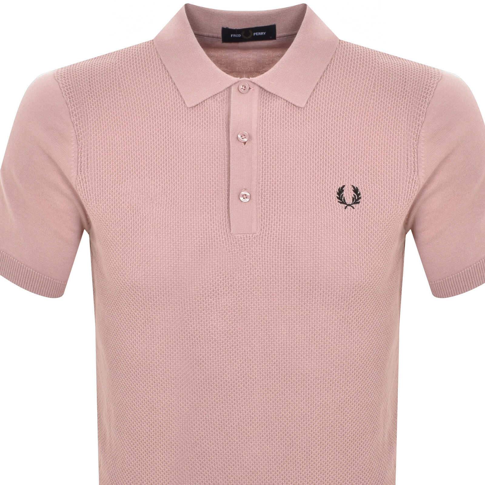 Shop Fred Perry Knitted Polo T Shirt Pink