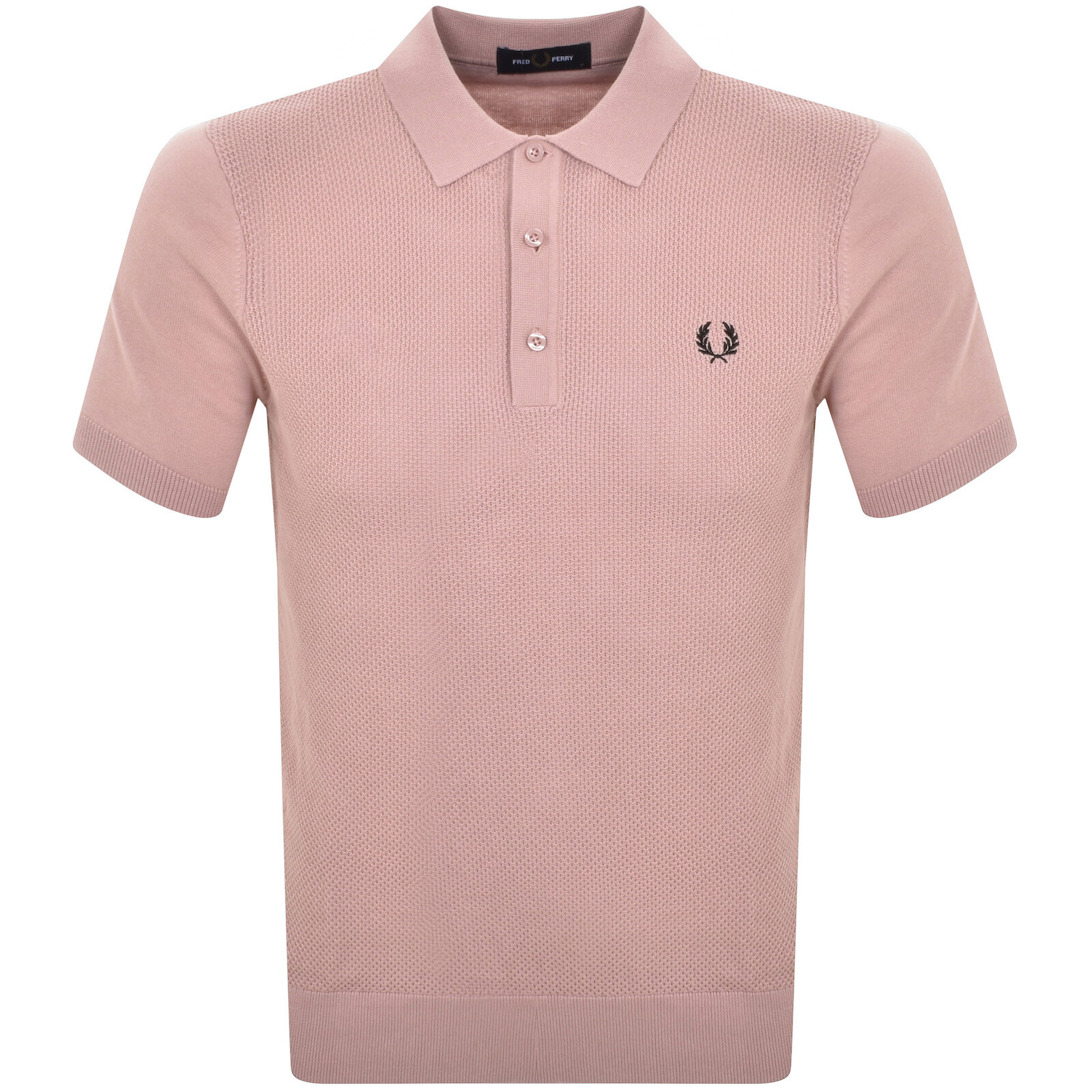 Shop Fred Perry Knitted Polo T Shirt Pink