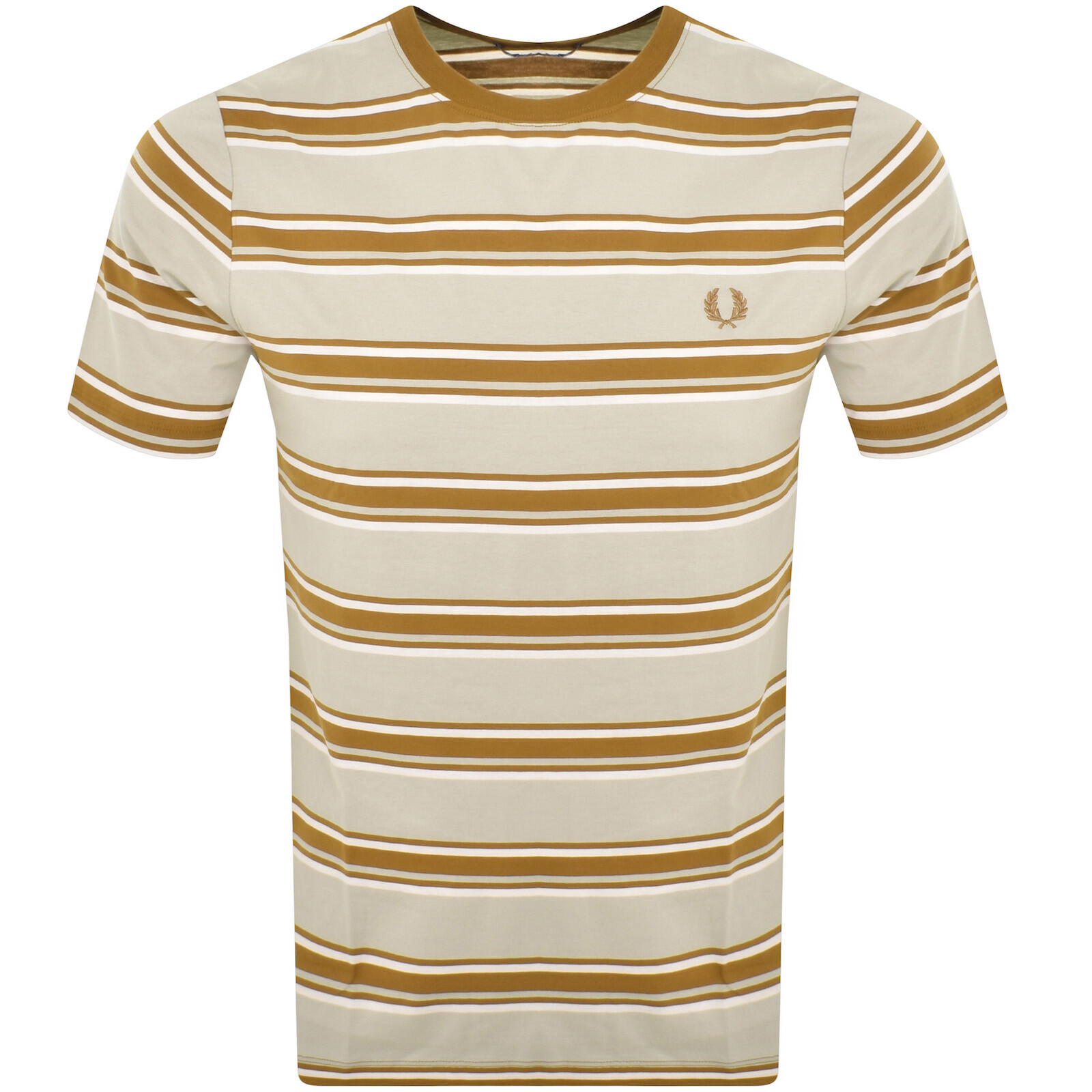 Shop Fred Perry Stripe T Shirt Brown