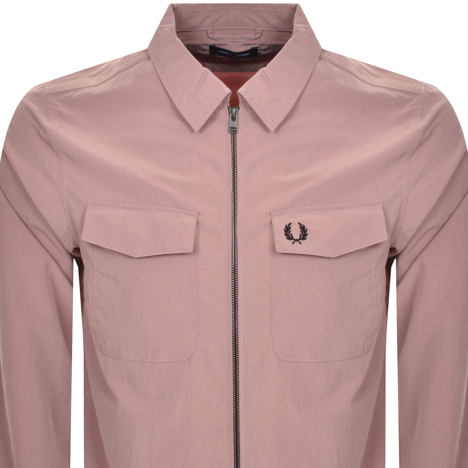 Shop Fred Perry Zip Overshirt Pink