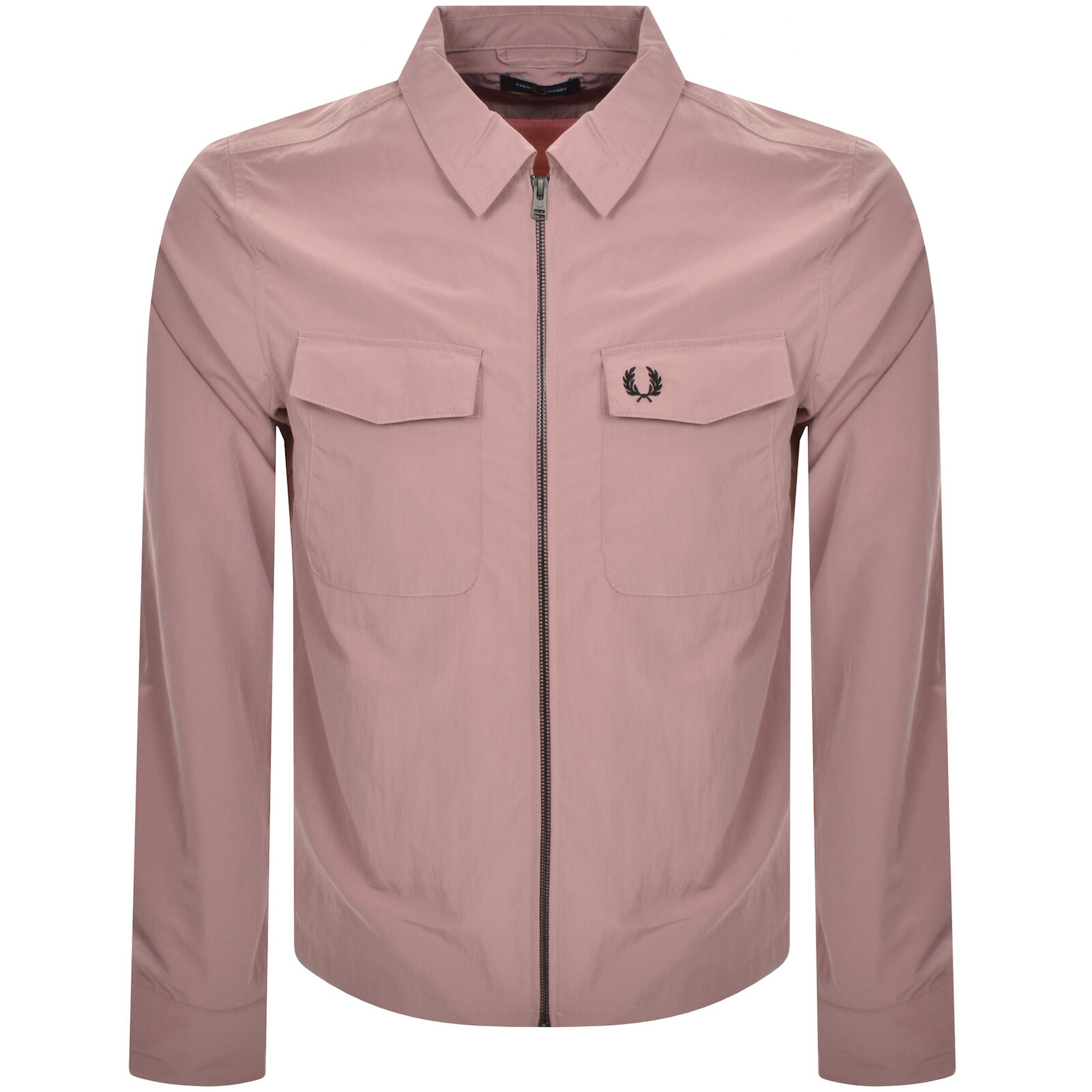 Shop Fred Perry Zip Overshirt Pink