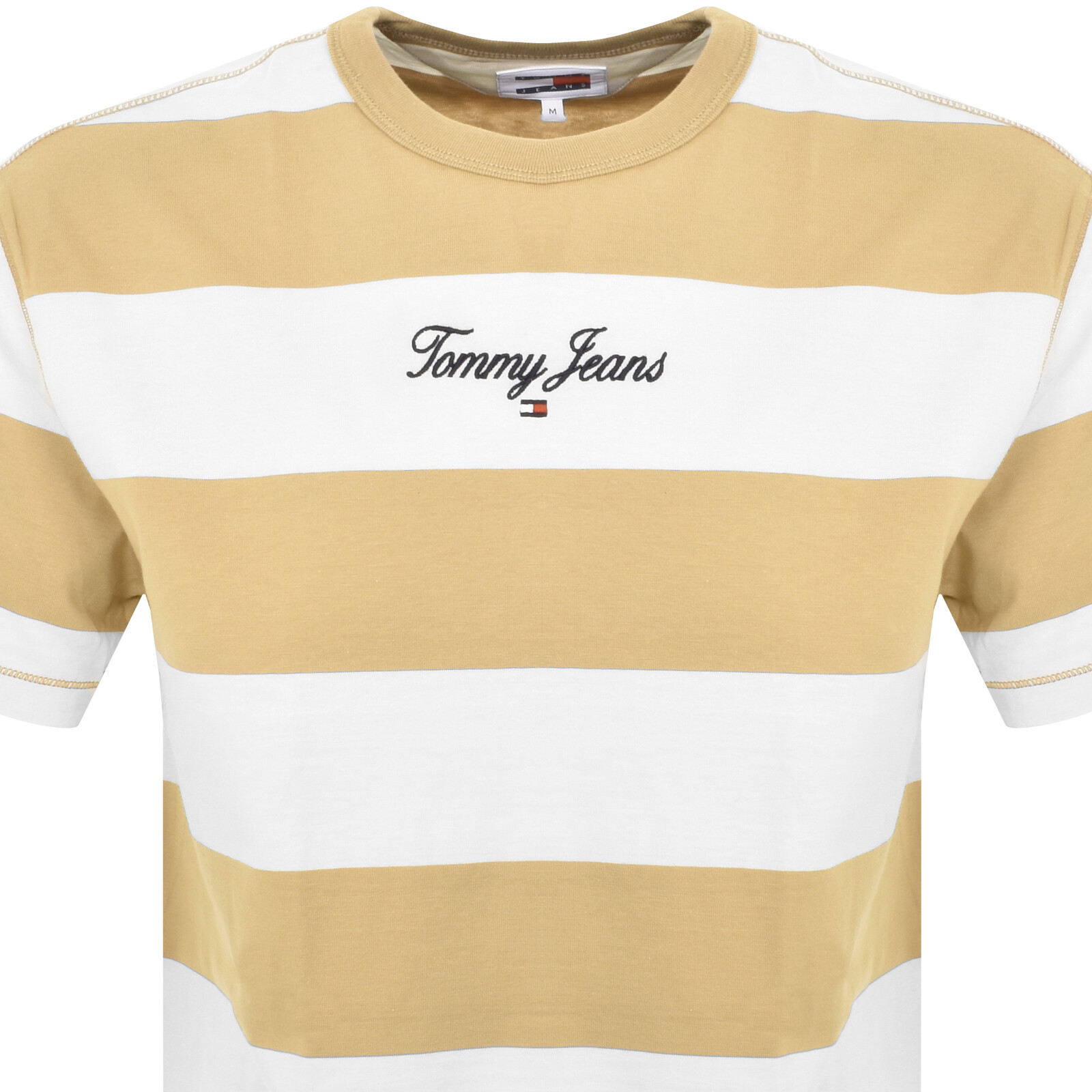 Shop Tommy Jeans Bold Stripe Logo T Shirt Beige