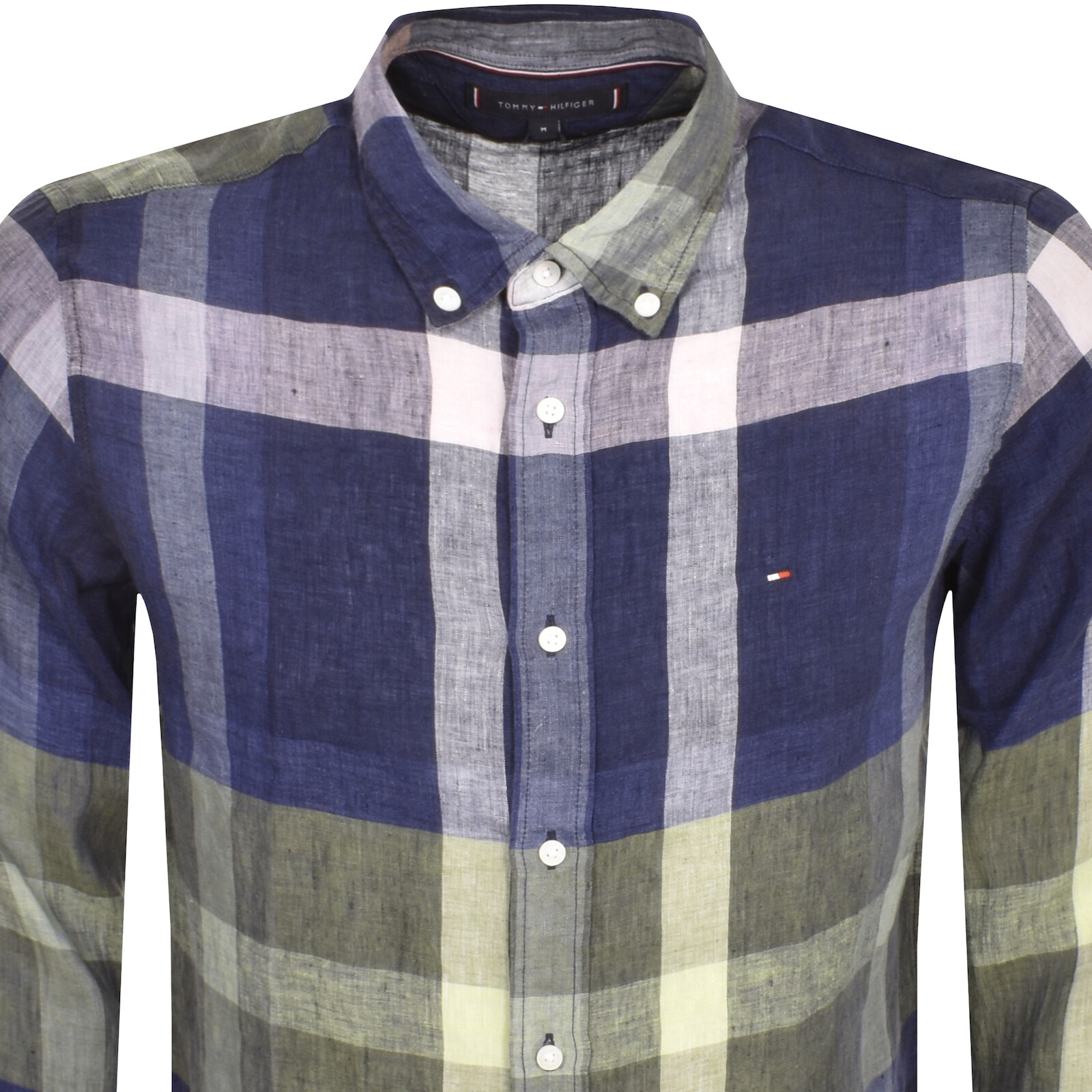 Tommy Hilfiger Check Long Sleeve Shirt Navy In Navy