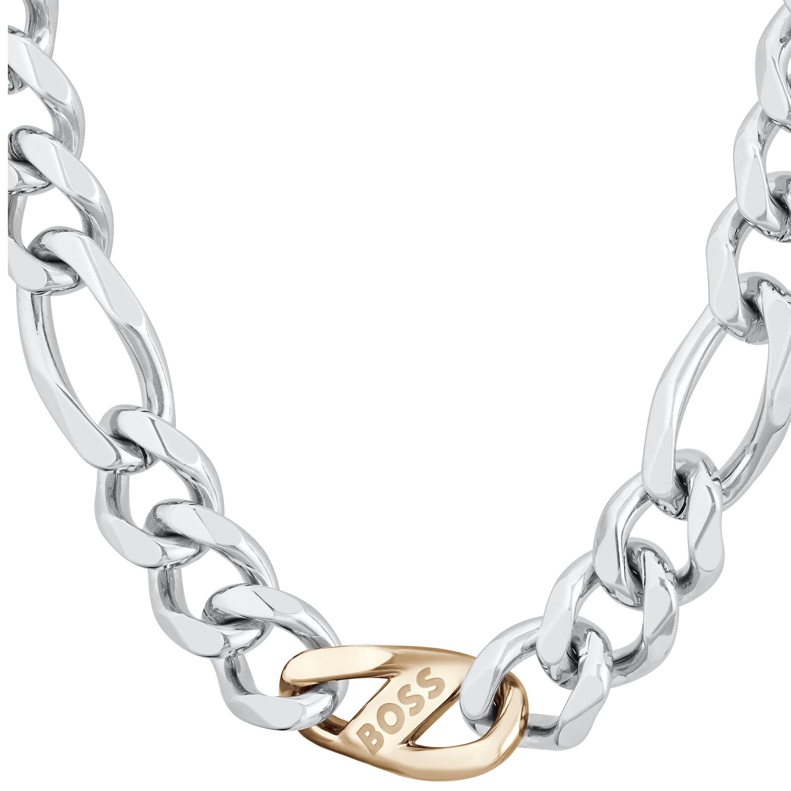 Hugo Boss Boss Rian Two Tone Necklace Silver In Silver