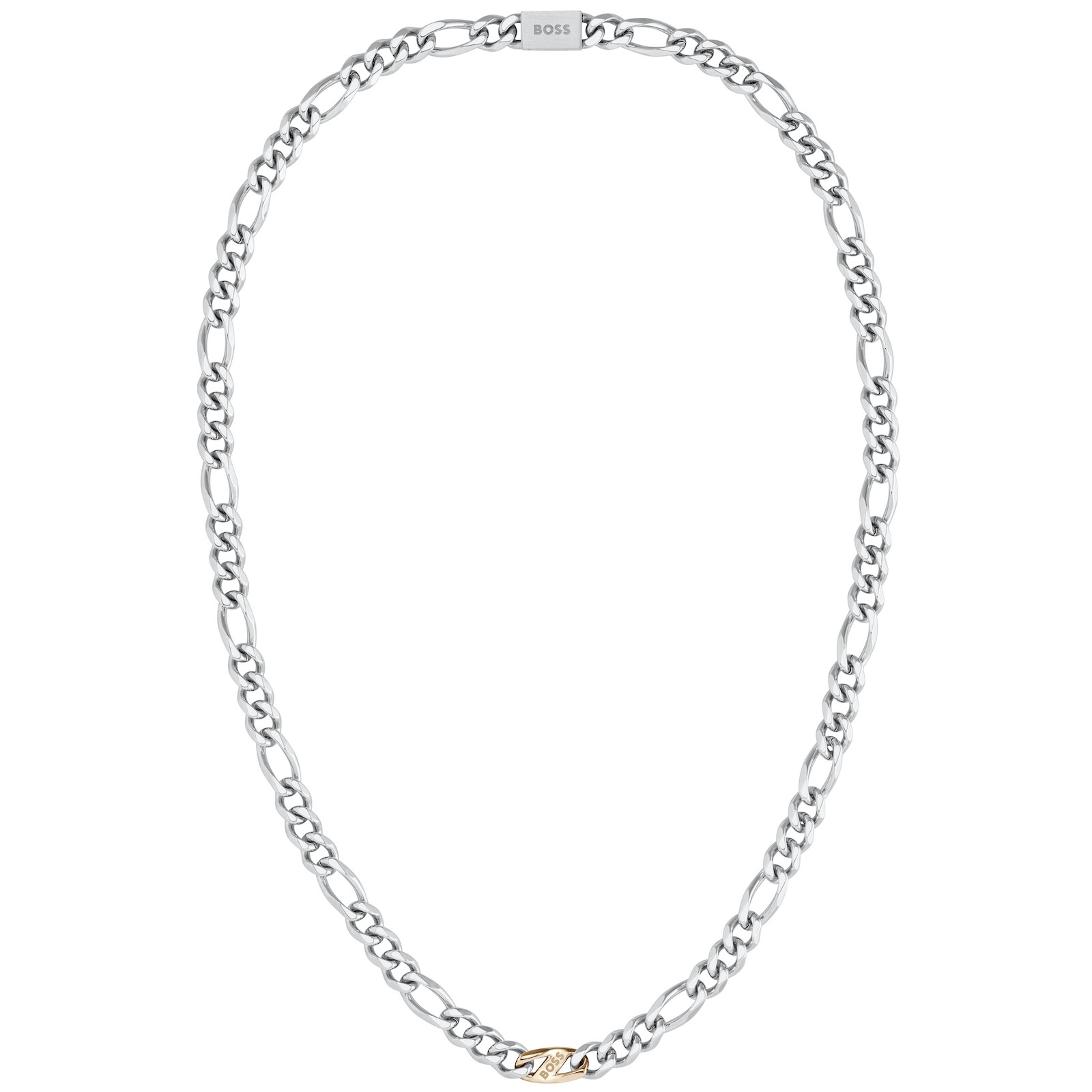 Hugo Boss Boss Rian Two Tone Necklace Silver In Silver