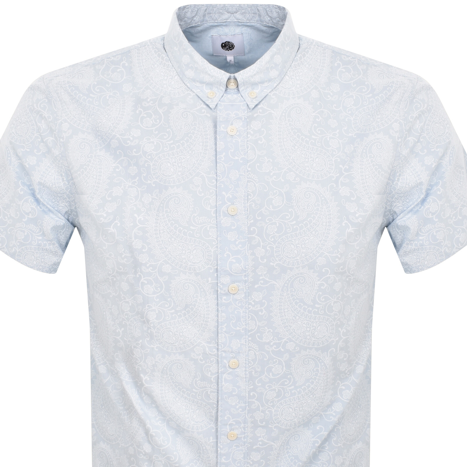 Pretty Green Paisley Short Sleeve Shirt Blue In Blue